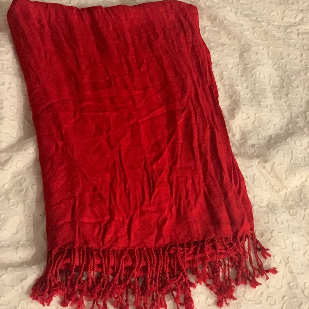 Red soft pashmina scarf